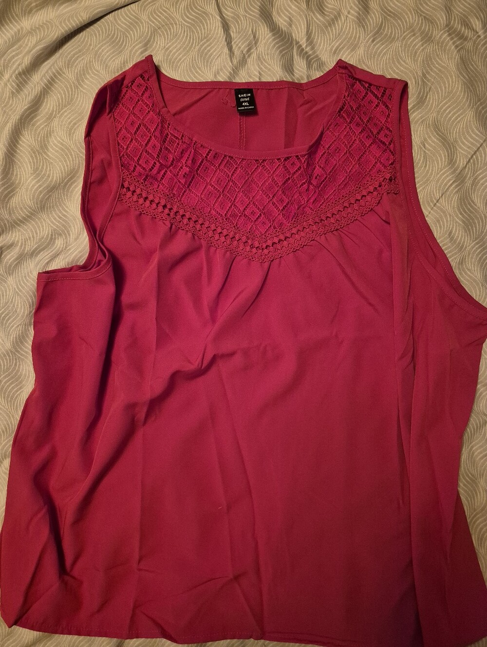 Shein Womens Red Sleeveless Top Size 4XL